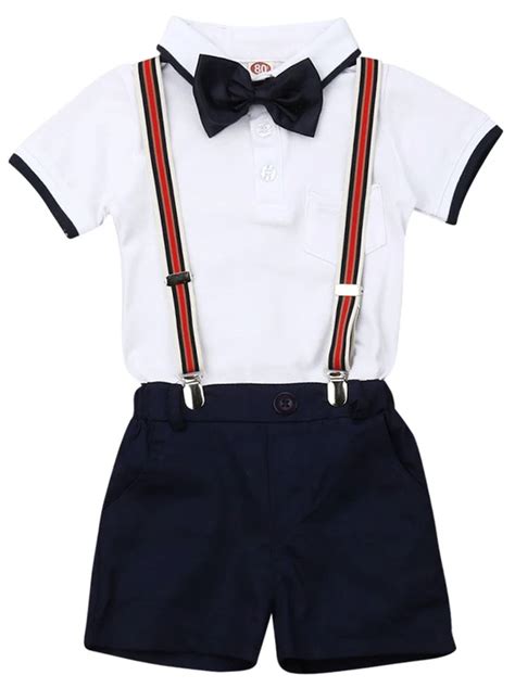 Toddler Boy Suspenders 2 Piece Outfit Set