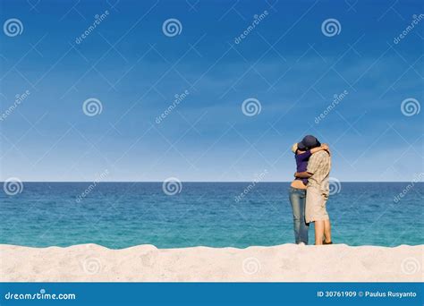 Romantic Couple Kissing At Paradise Beach Royalty Free Stock