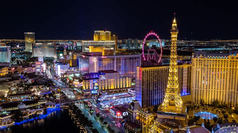 4k Las Vegas Skyline At Night Tilting Emerics Timelapse