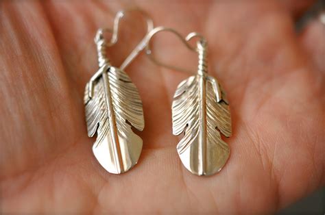 Native American Sterling Silver Feather Earrings By Artist Ben Etsy