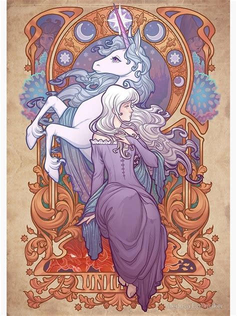 Lady Amalthea The Last Unicorn Art Print By Medusadollmaker