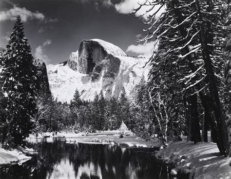 Ansel Adams Half Dome Merced River Winter Yosemite Valley Ca 1938