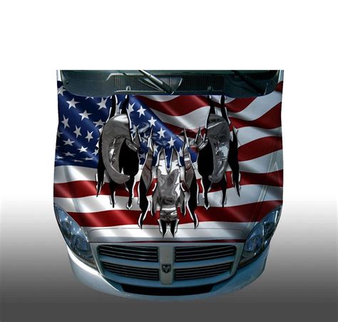 Dodge Ram American Flag Hood Wrap Wraps Sticker Vinyl Decal Etsy