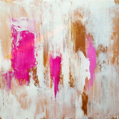 Abstract Painting Gold White And Pink By Jenniferflanniganart