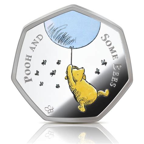Medal Winnie The Pooh Limited Edition Collectable Stocking Filler Silver 50p Shaped Coin P Is
