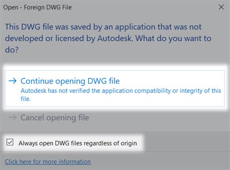 Open Foreign DWG File AutoCAD Error Message