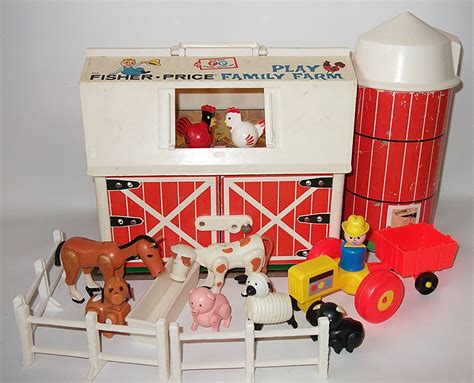 She was super happy to get this fisher price little people caring for animals farm play. Vintage Fisher Price Barn Farm Silo Little People