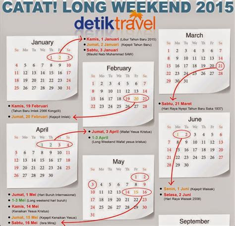 Kalender Indonesia Tahun 2015 Dan Jadwal Tanggal Hari Liburya
