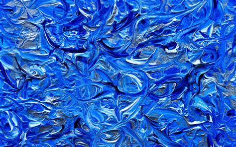 2k Free Download Blue Oil Paint Macro Oil Paint Textures Blue Wavy