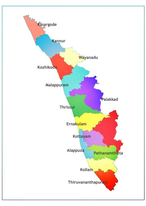 Kerala And Tamilnadu Map With Districts Jungle Maps Map Of Kerala And