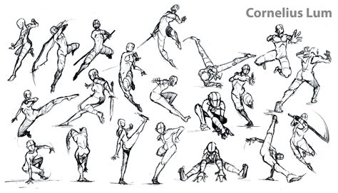 Cornelius Lum 102 Action Poses Figure Drawing