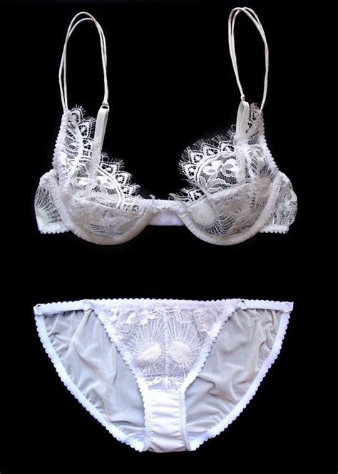 Wedding Intimates Sheer Lace Lingerie Lacey Bra White Lace Bra