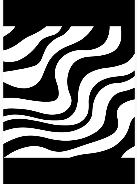 Black And White Waves Pattern Zebra Decor Minimalist Psychedelic Art