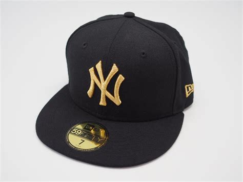 New Era Ny Yankees Gold Black 59fifty Fitted Baseball Cap By New Era X