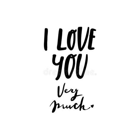 Romantic Lettering Illustration I Love You Very Much Cute Hand Drawn