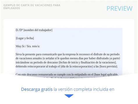 Modelo De Carta De Vacaciones Cómo Notificarlas