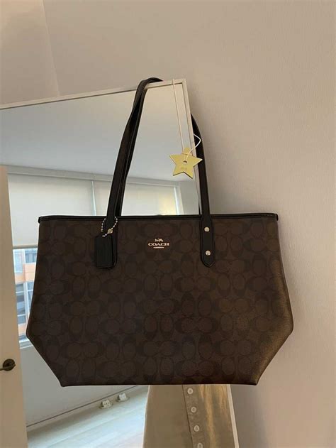 Coach Coach City Zip Tote Signature Canvas Gem