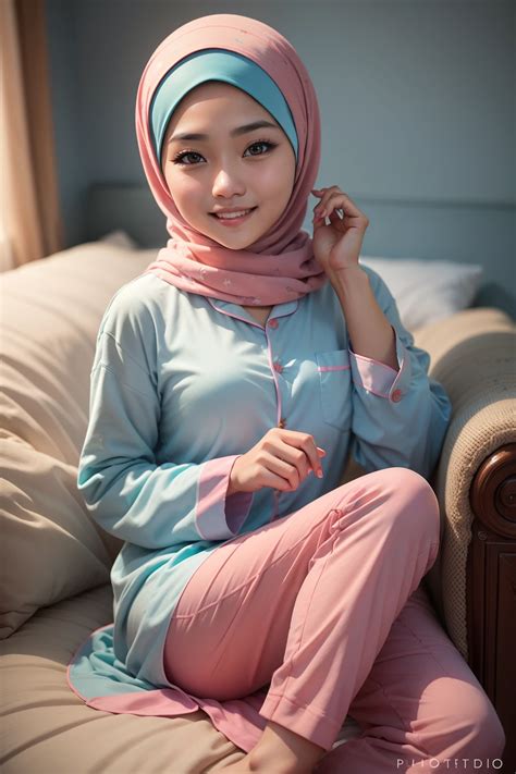 Malay Girl In Hijab Wearing Pa Seaart Ai