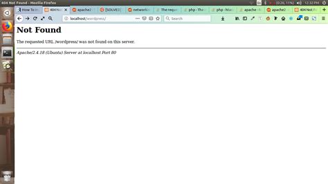 Apache The Requested Wordpress Was Not Found On This Server Stack Overflow
