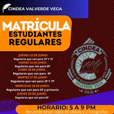 💜 Matrícula 2023 Para Estudiantes Cindea Valverde Vega