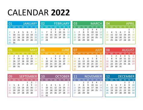 50 Best Ideas For Coloring Monthly Calendar 2022 Free Printable