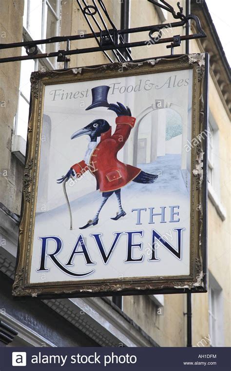 The Raven Pub Sign, Bath, England, UK Stock Photo - Alamy