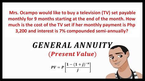 Solving Present Value Of General Annuity Youtube