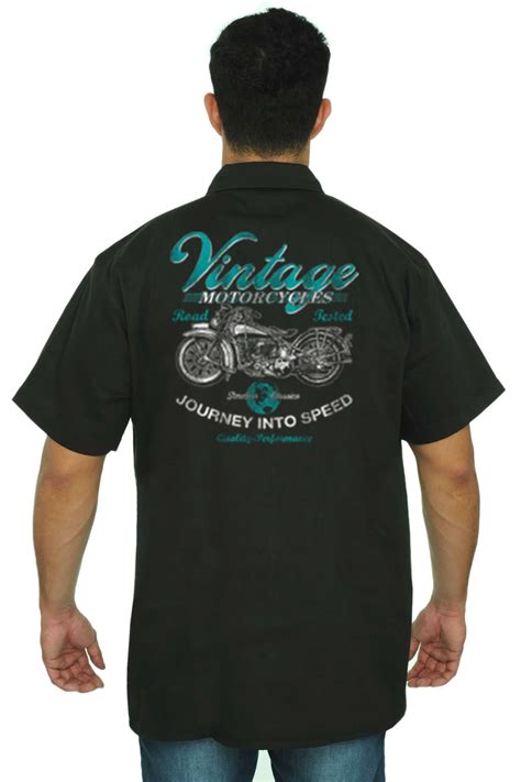 Mens Mechanic Work Shirt Vintage Motorcycles Work Shirts Shirts