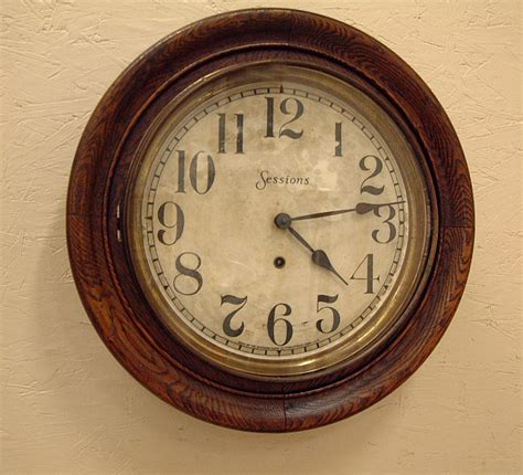 Antique Sessions Oak Wall Clock C1900