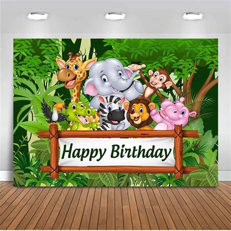 Safari Party Jungle Backdrop For Photography Forest Happy Birthday