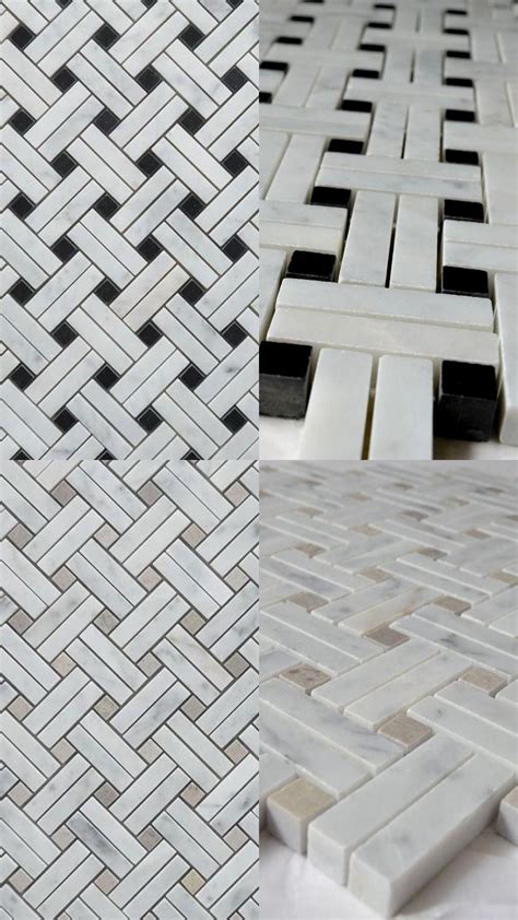 Two Different Views Of White And Black Tiles