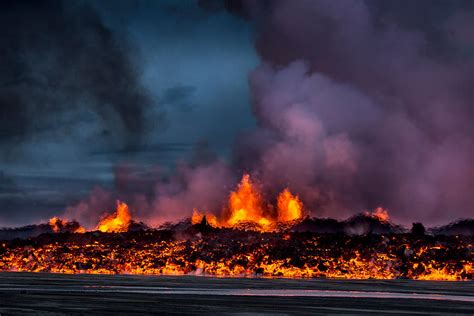 Glowing Lava From The Eruption Photograph By Panoramic Images Fine