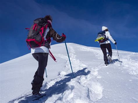 Winter Trekking Scene In The Italian Alps Stock Photo Image Of