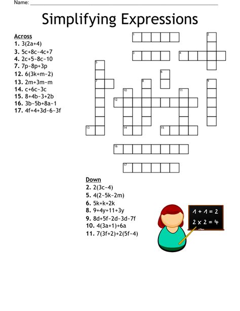 Two Step Equations Crossword Wordmint