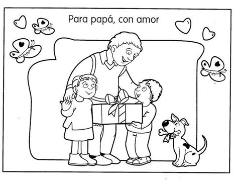 Dibujo De Papa Con Sus Hijos Para Colorear Colorea Tus Dibujos