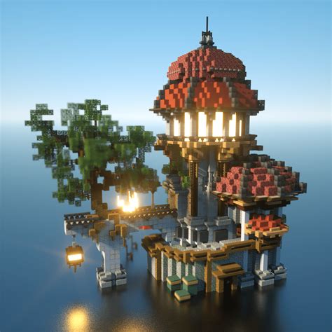 Floating mage tower build by: Minecraft - Mage-Tower Spawn - Minecraft Schematic Store - www.schematicstore.com