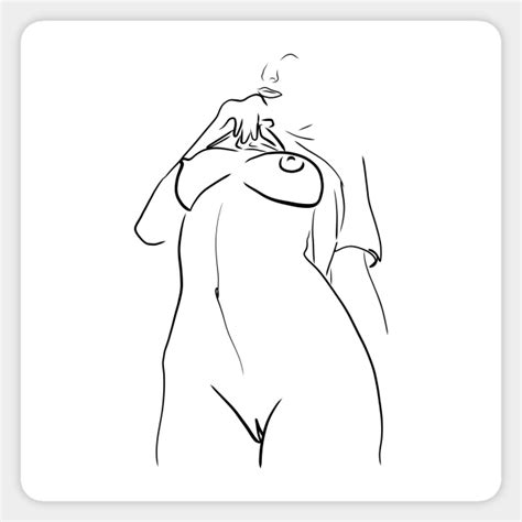 Minimalistic Nude Woman Line Art Nude Woman Line Art Sticker My XXX