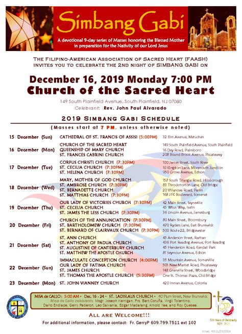 Simbang Gabi Church Of The Sacred Heart