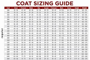 Coat Sizing Guide Belmeade Mens Wear