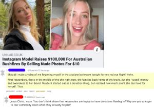 Uniladcouk Instagram Model Raises For Australian Bushfires By