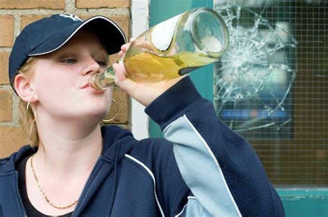 Teenage Girl Drinking Alcohol Photograph By Jim Varneyscience Photo