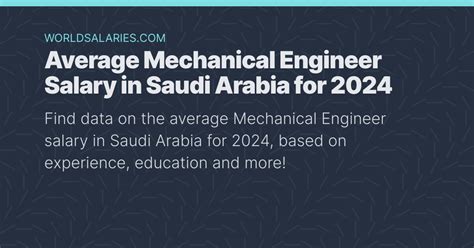 Average Mechanical Engineer Salary In Saudi Arabia For 2023