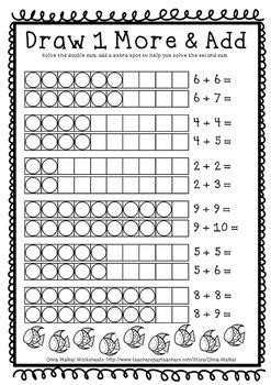 Double Plus One, Near Doubles, Grade One Math Strategy Printables