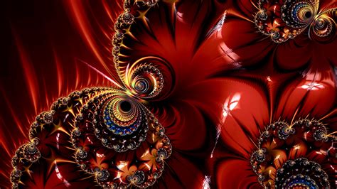 Download Wallpaper 3840x2160 Fractal Pattern Glare Abstraction Red