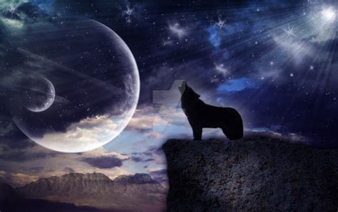 Wolf And Moon By Fadetoblack91 On Deviantart