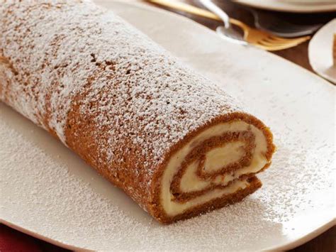 Try a twist on your pumpkin pie with this recipe! Pumpkin Roulade with Ginger Buttercream Recipe | Ina ...