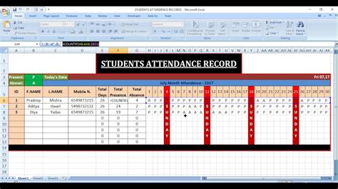 How To Create An Excel Sheet For Attendance Printable Templates