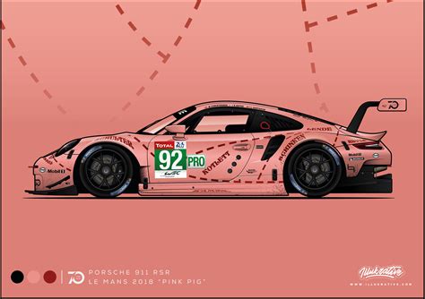 Porsche 911 Rsr Pink Pig Illukrative