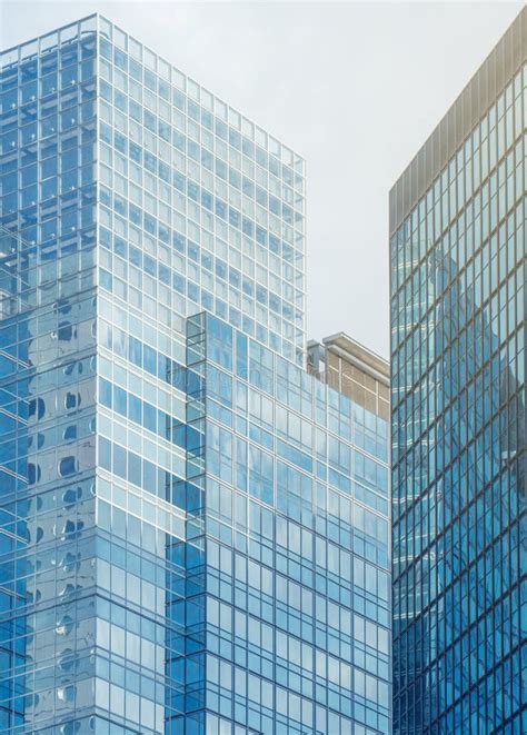 Business Buildings With Reflection On Glass Stock Image Image Of City