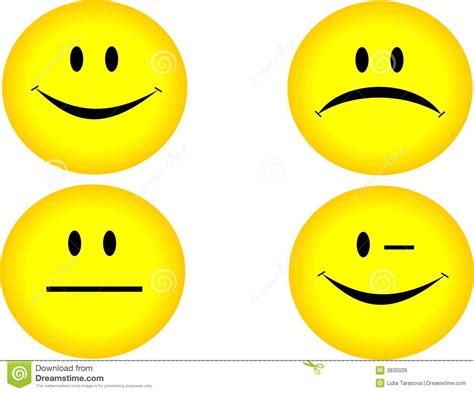 4 Smiles stock vector. Image of laugh, scared, hate, emoticon - 3830026